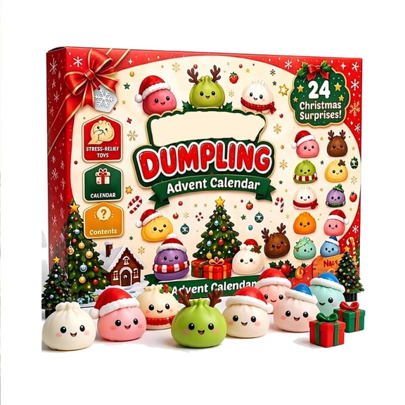PWEBOPA Christmas Advent Calendar Decorations 24 Dumplings Figure Squishies Adults Party Favors