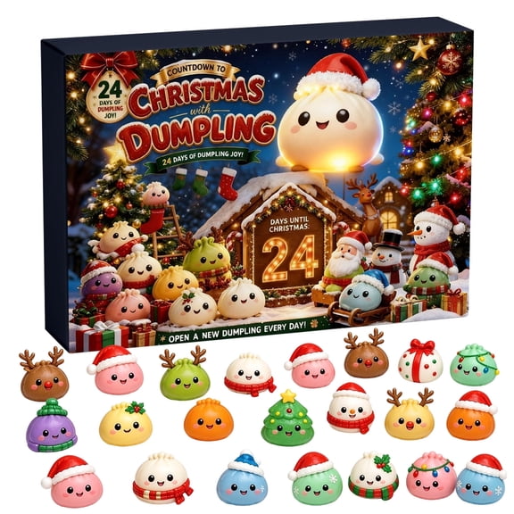 PWEBOPA Christmas Advent Calendar Decorations 24 Dumplings Figure Squishies Adults Party Favors