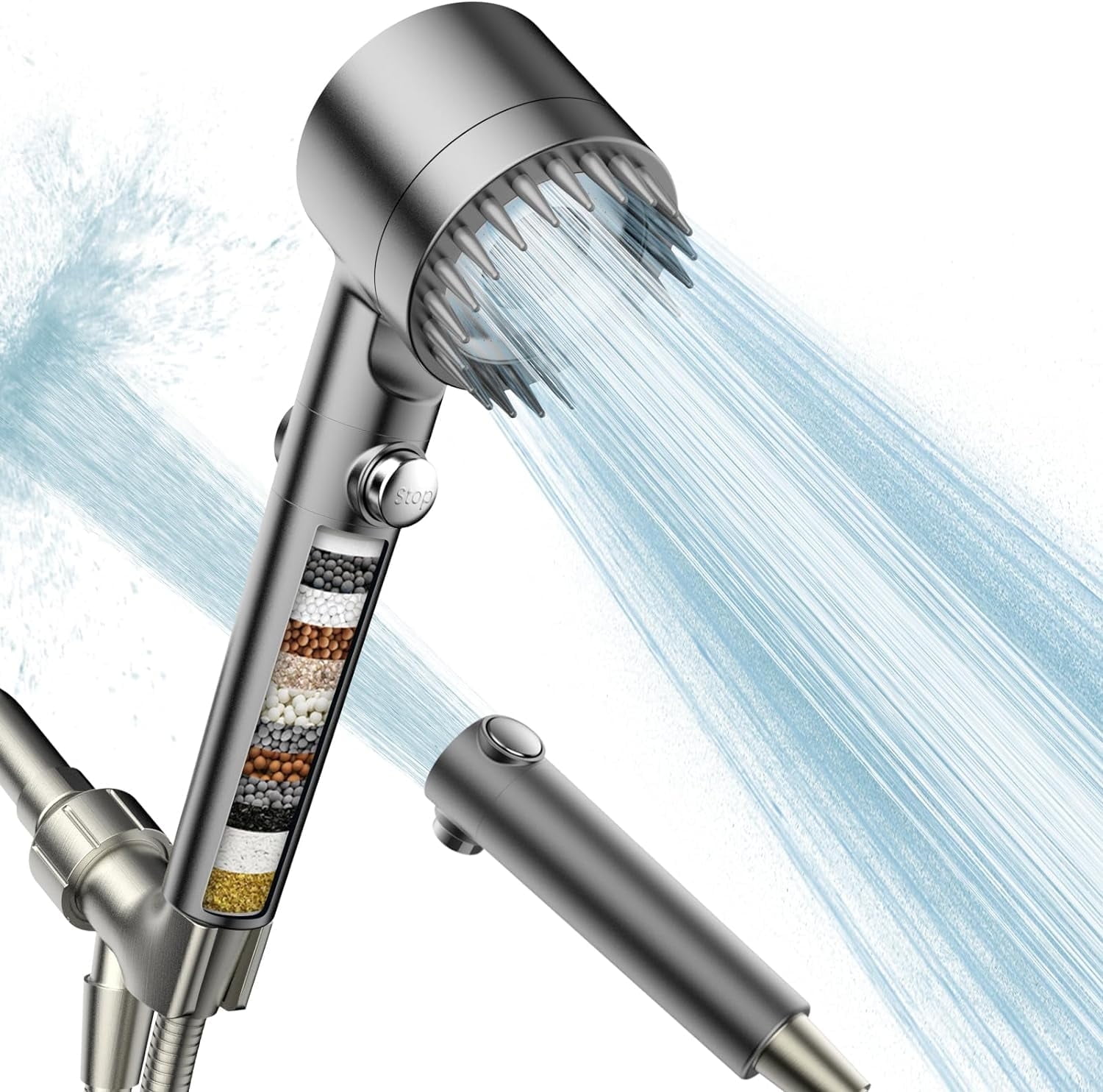 PWERAN PR-AMSPHS-1T27, 3 Modes, High-Pressure Handheld Showerhead