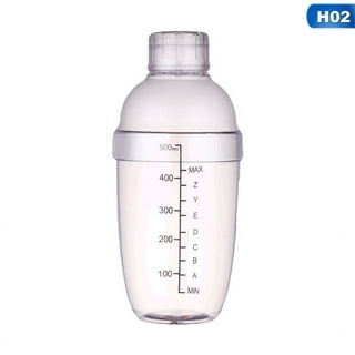 2pcs Plastic Cocktail Drink Hand Shaker with Scale Bar Wine Tool Drink Mixer, Size: 20x8.5cm