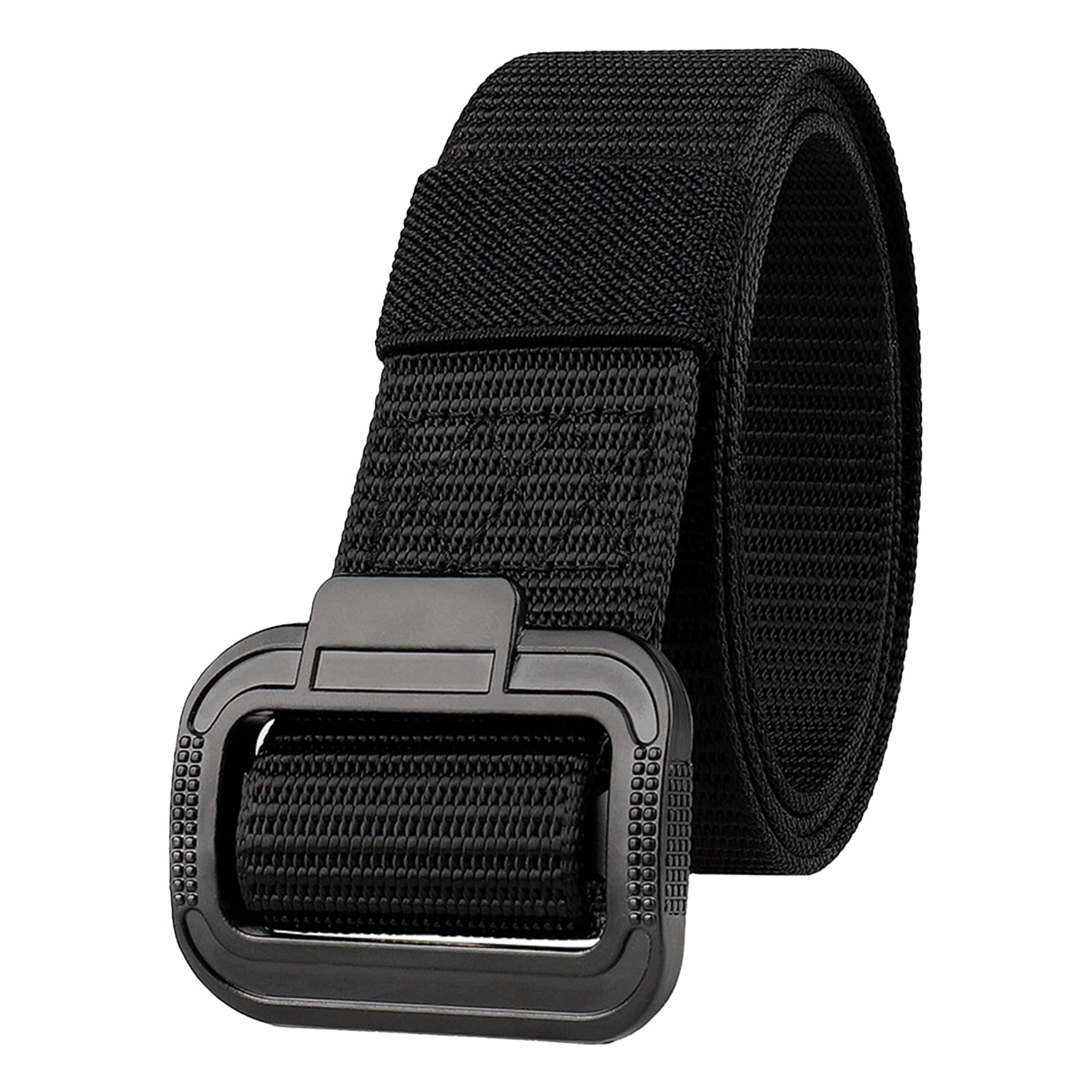PWFE Army Canvas Belt Men Designer Belts For Jeans Pants Elastic Nylon 3.8  Cm Wide Belt Black Metal Buckle Waist Belt(Black)