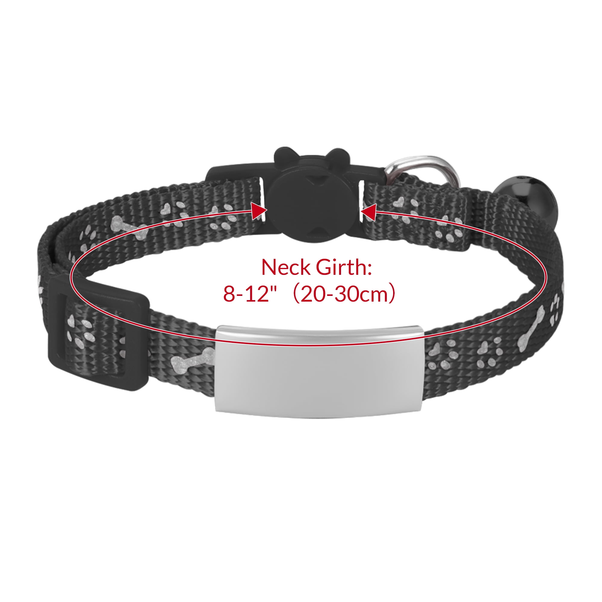PWFE PWFE Customized Personalized Reflective Dog Collar with Dog Bone