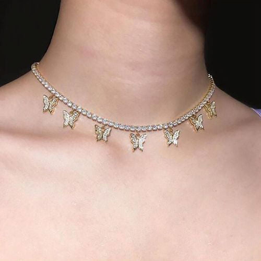 Butterfly tennis chain choker real outlet
