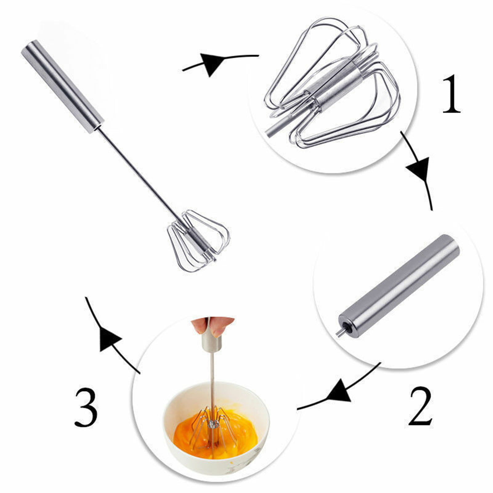 PWFE Premium StainlessSteel Hand Push Whisk Blender, Egg Beater, Hand