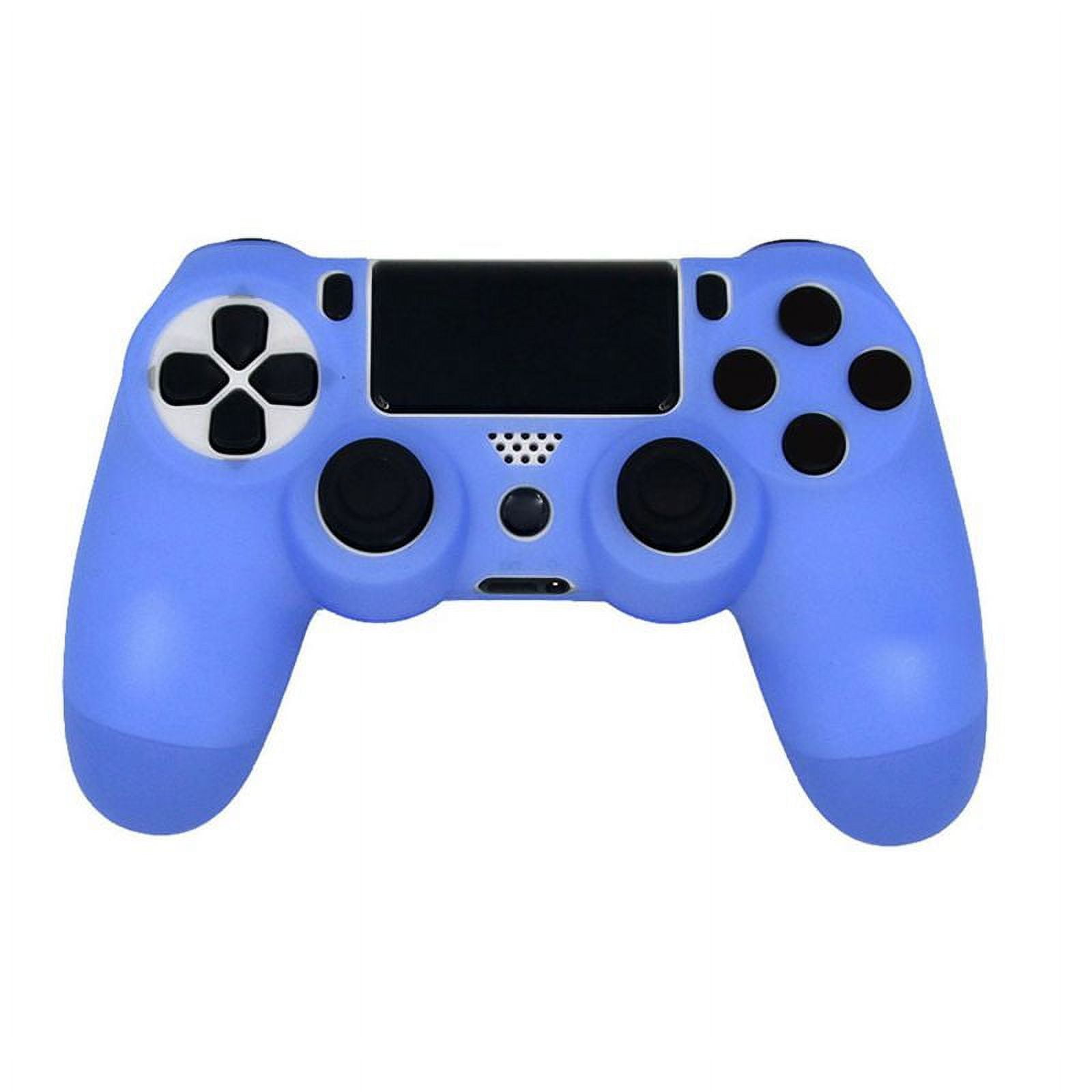 Protective cover for Sony PS4 controller silicone rubber skin grip with  ribbed handle - blue | ZedLabz