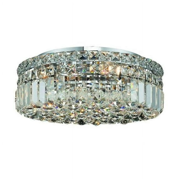 PWG Lighting - Lighting By Pecaso 1726F16C-RC Chantal Heirloom Handcut Crystal Flush Mount, Chrome