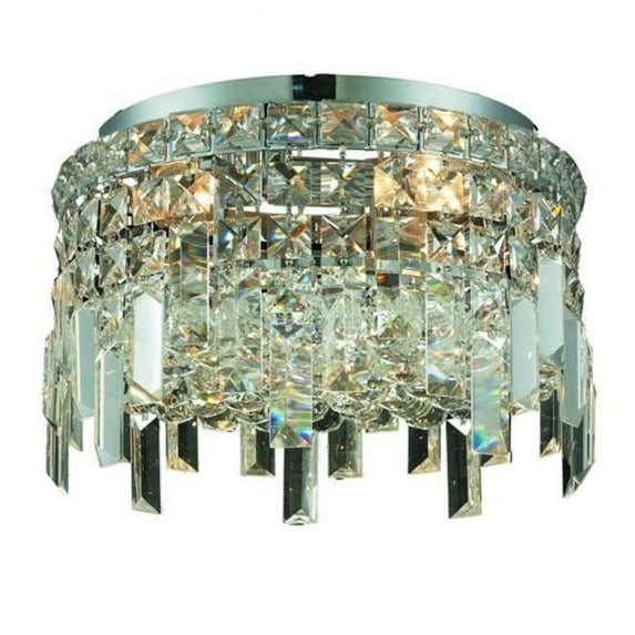 PWG Lighting - Lighting By Pecaso 1727F12C-RC Chantal Heirloom Handcut Crystal Flush Mount, Chrome