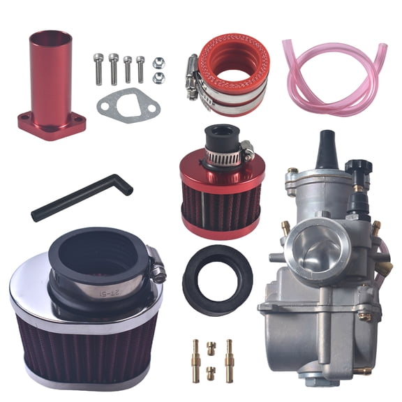 PWK 24mm Carburetor Kit Universal for 50cc to 110cc 2T 4T Carburetor Air Filter Intake Pipe Manifold Main Jets Idle Jets For Mini Bike Go Kart Parts Racing (24mm)