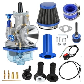 PWK 24mm Carburetor Throttle Cable Main Jets Kit for 212 Predator 196cc 6.5HP Coleman CT200U BT200X Mini Bike CT200U-EX Baja MB200 KT196 Go Kart GX160 OHV Clone Engine Parts (Blue)