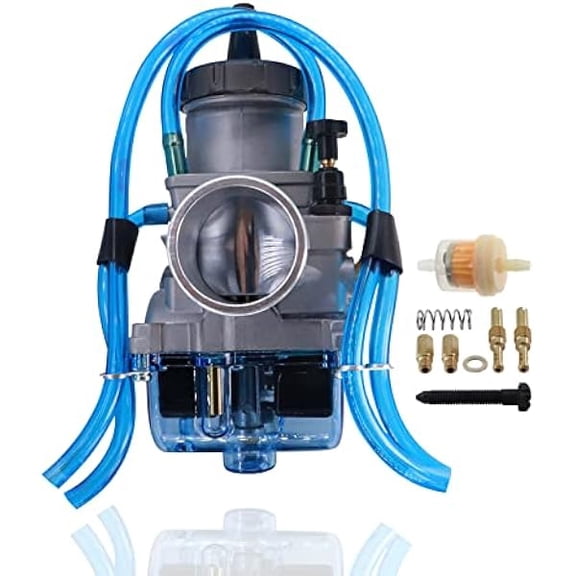 PWK 38mm Carburetor Replacement for RM125 1975-2007 RM250 1976-2008, Transparent, Smooth Throttle