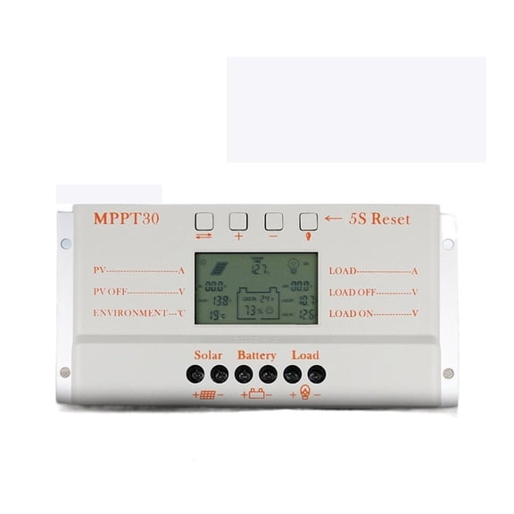 PWM 30A 12V/24V Zero Level Display Solar Controller Smart Charger ,Install Anywhere You Want