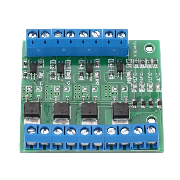 PWM 4-Channel MOS FET Module PLC Amplifier Circuit Board Driver Module Optocoupler Isolation 3-20V to 3.7-27VDC 10A for DC Motor Micro Pump LED Strip