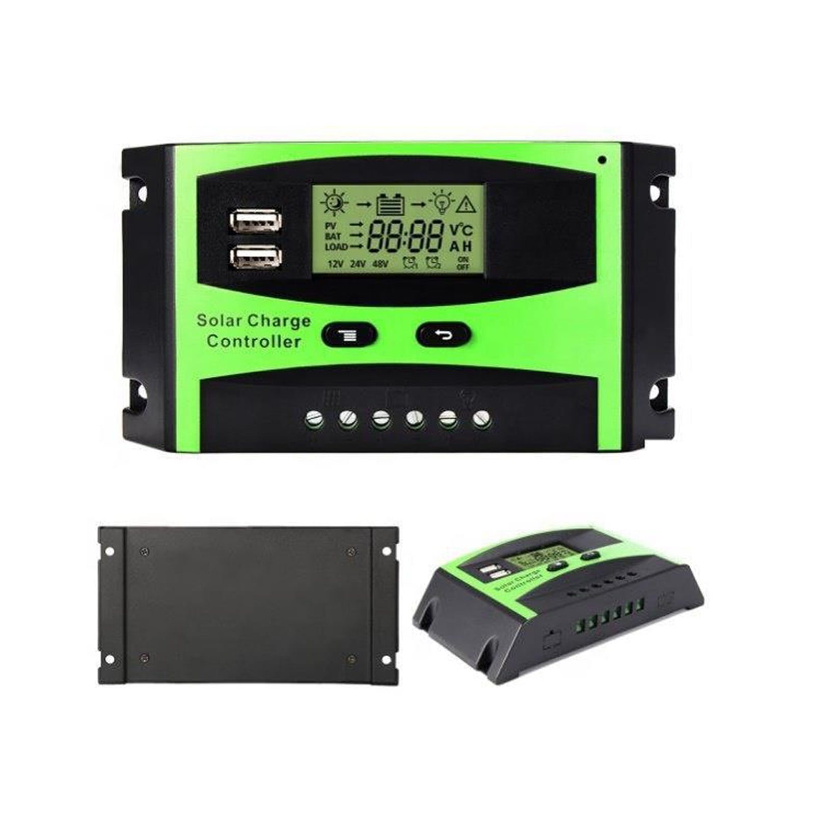 PWM 50A 40A 30A Solar Charge And Discharge Controller 12V 24V Auto LCD