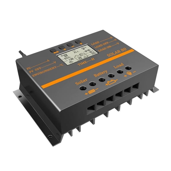 PWM 80A 60A Solar Charge Controller 12V 24V Auto Battery Charger Solar Panel Regulator With LCD Display PV Max 50VDC ,High-Efficiency - A_80A