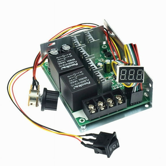 PWM DC Motor Speed Controller Digital Display 0-100% Adjustable Drive Module Input MAX 60A,1 x PWM speed controller,black