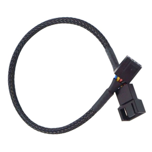 for PWM Fan Splitter Cable 4-Pin Adapter For PC Motherboard Control Snakeskin Textured Wire Expansion Up To Four Fan Headers Automatic Temperature Management 26Cm(1 in 1)