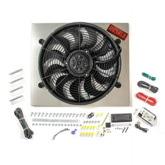 Derale PWM Single RAD Fan/ Aluminum Shroud Assembly