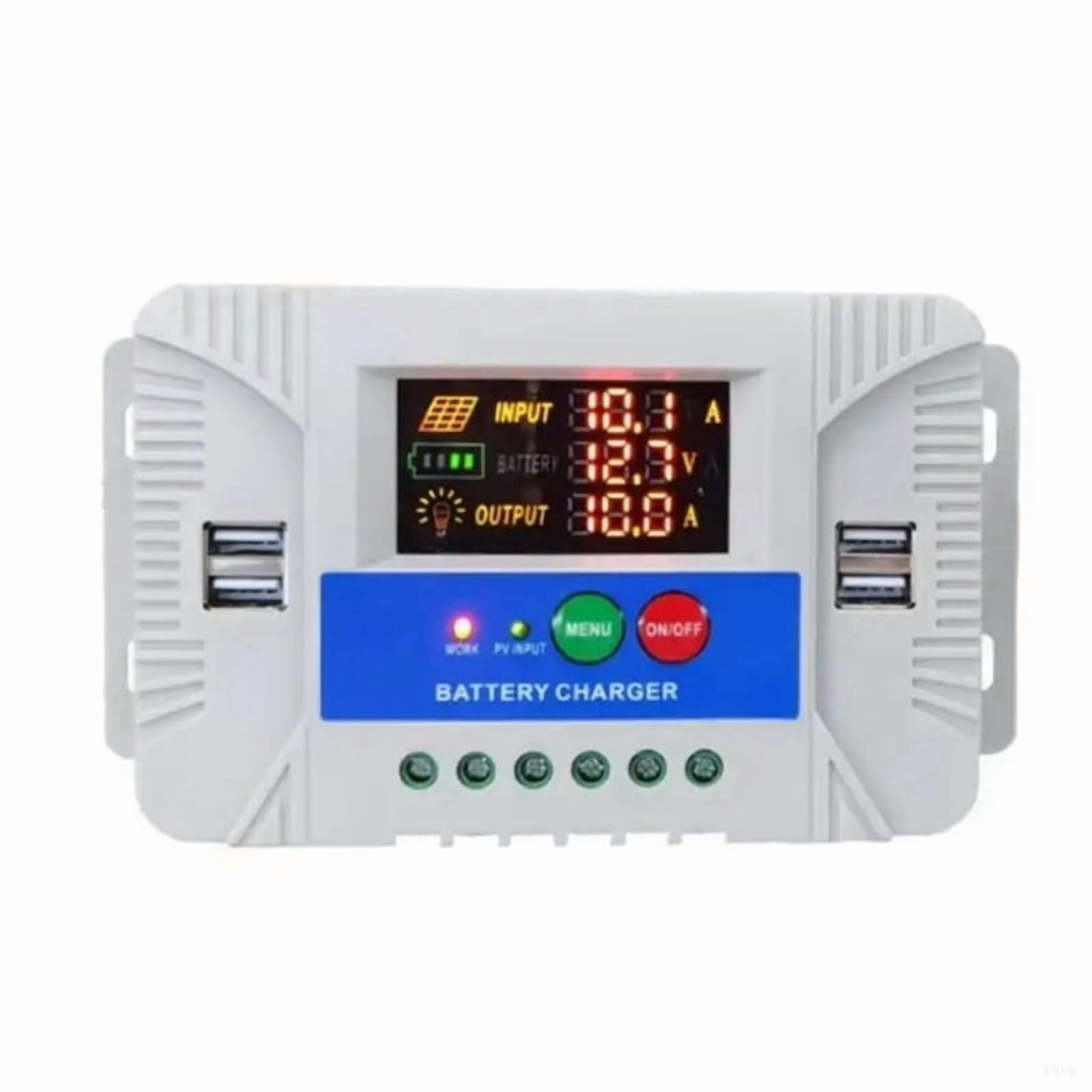 Solar Panel Controller White PWM Solar Controller Adaptive Solar Power Controller with LED Display ...