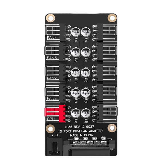 PWMs Controlled PC Fan Speed Adjuster 10 Position Setting With Noise Reductions Design