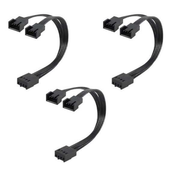 PWMs Fan Splitter 4Pin Adapter Cable 1 to 2 Computer CPU Fan Splitter Fan Extension Power Cable Fan Cooling Y Splitter