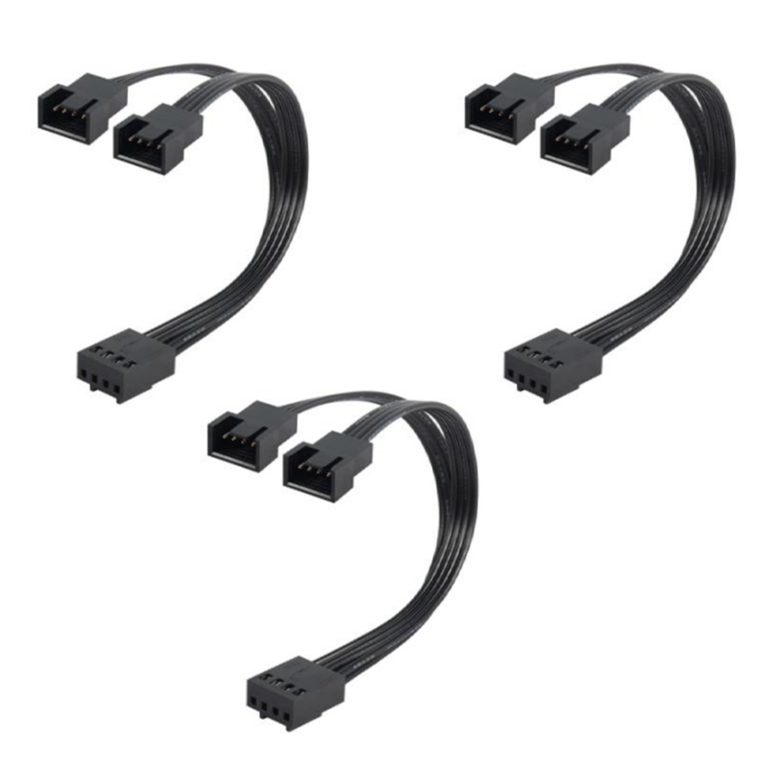 PWMs Fan Splitter 4Pin Adapter Cable 1 to 2 Computer CPU Fan Splitter ...