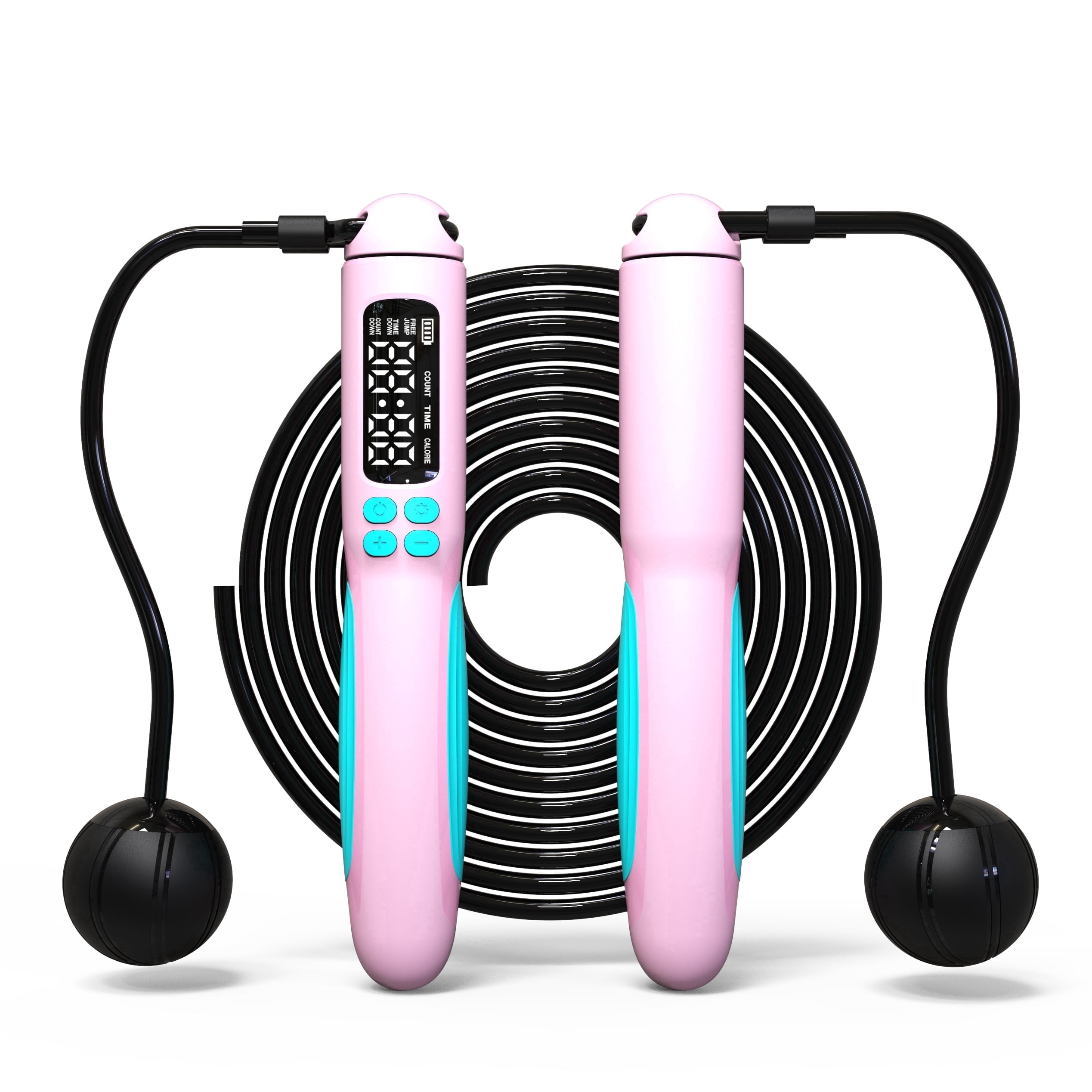 PWO Jump rope with counter, wired wireless weighted cordless jump rope for kids, women and men, adjustable digital smart jump rope for fitness workouts, boxing, speed training, home gym