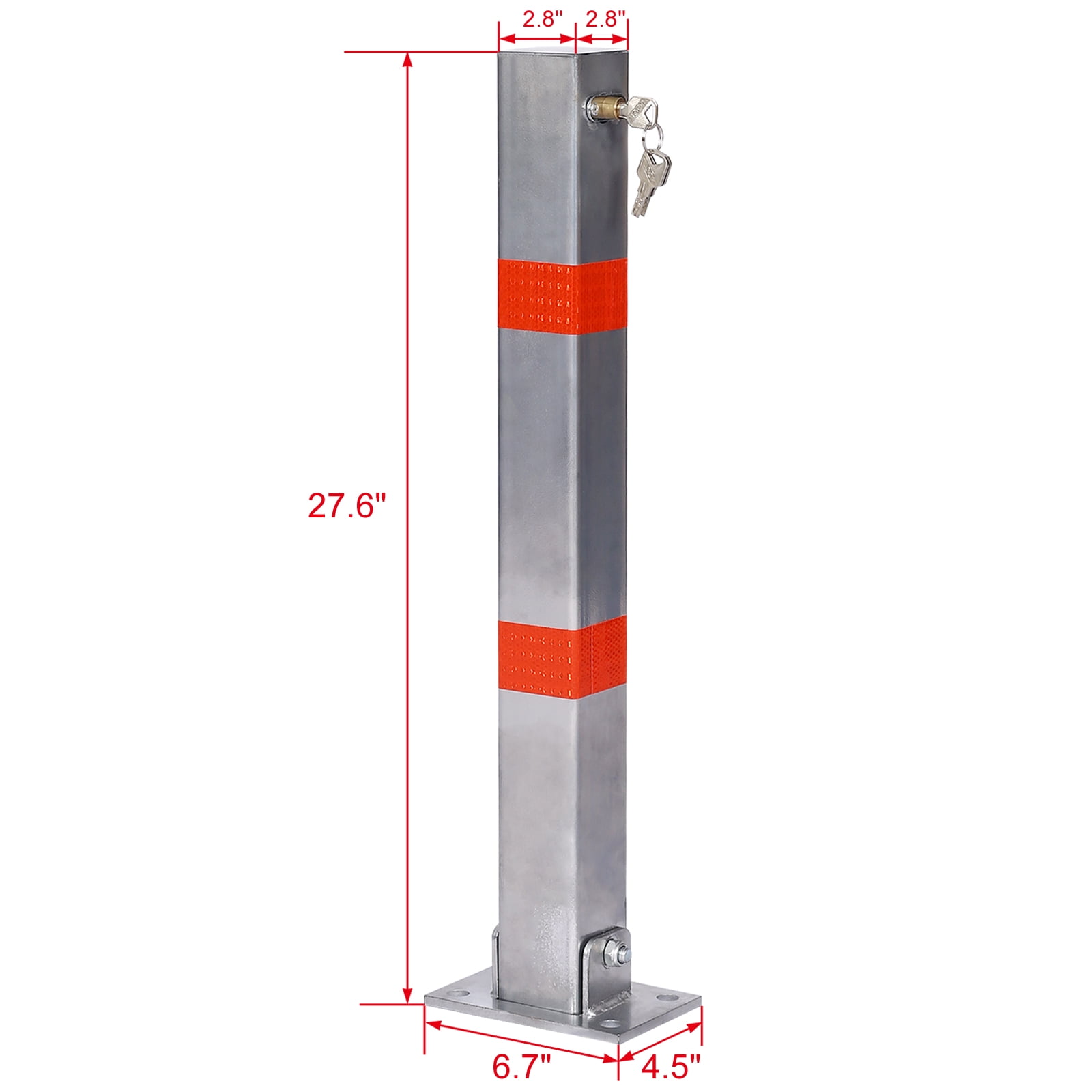 PWOPWOE Square Parking Bollard Safety Bollard Pole Barrier with Lock