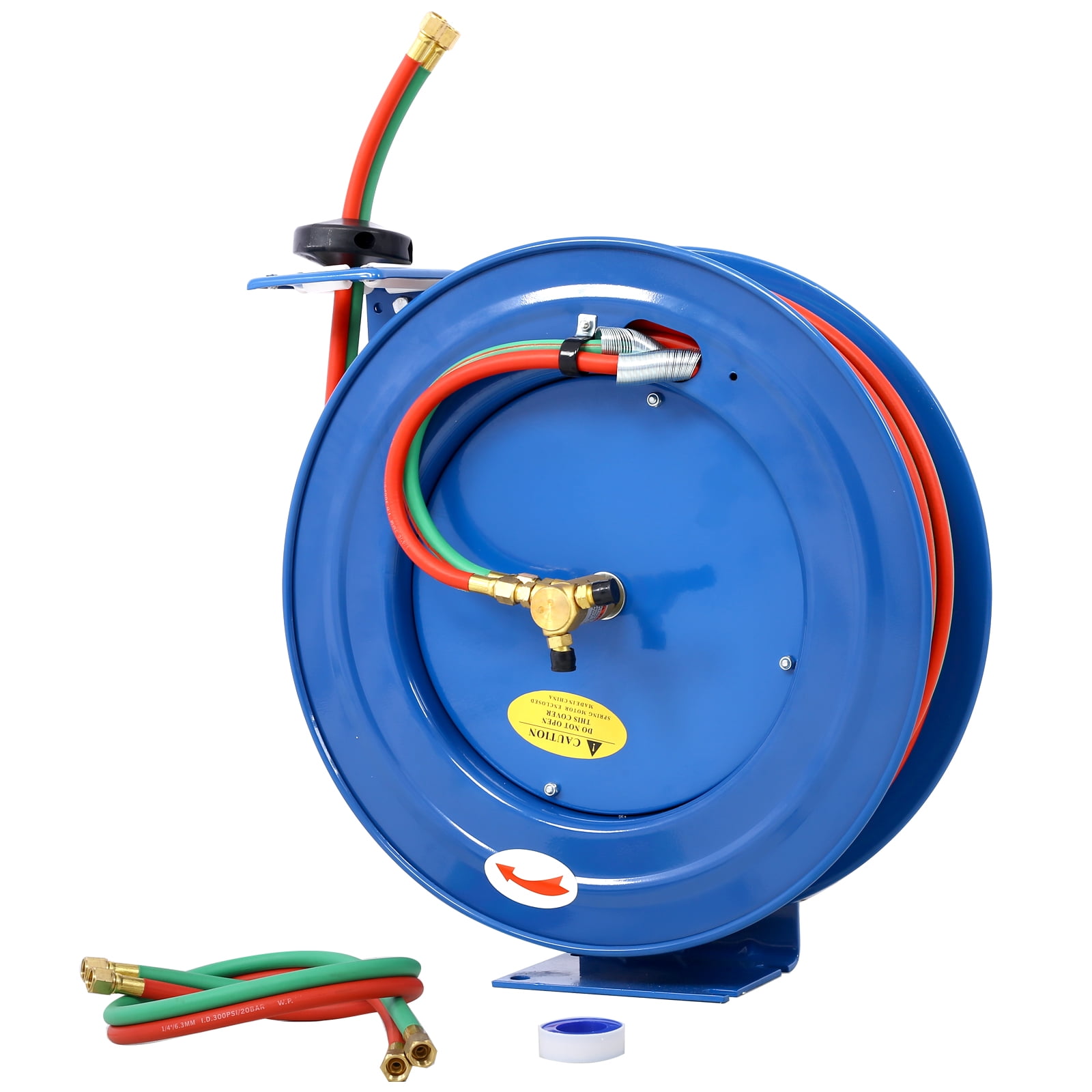 PWOPWOE Welding Hose Reel Retractable 1/4 Inch x 100 Foot Twin Oxygen
