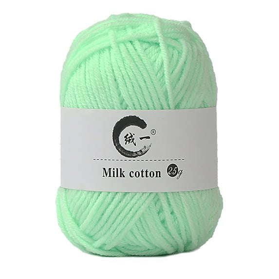 PWPSG 25g Soft Baby Cotton Wool Yarn for Knitting and Crochet - Colorful and Versatile for DIY Projects, Clothing, and Accessories Green