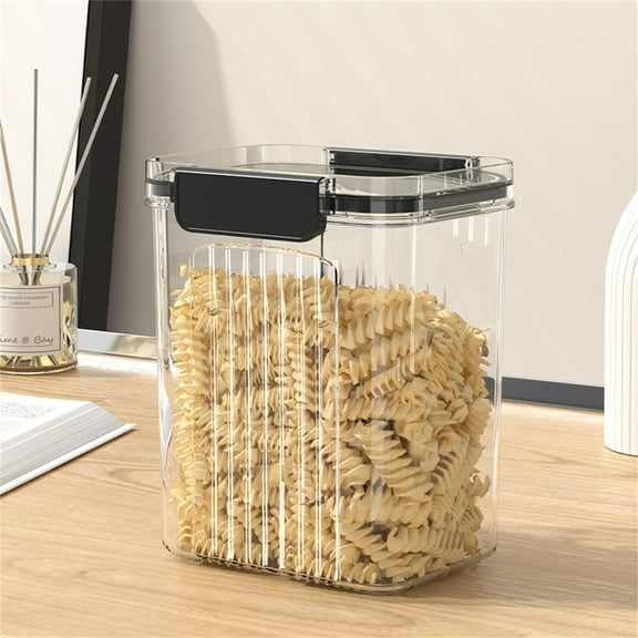 PWPSG Airtight Food Storage Container Set for Dry Goods, Transparent Plastic with 3 Sizes, Perfect for Flour, Snacks, and Chips, Space-Saving Design Clear