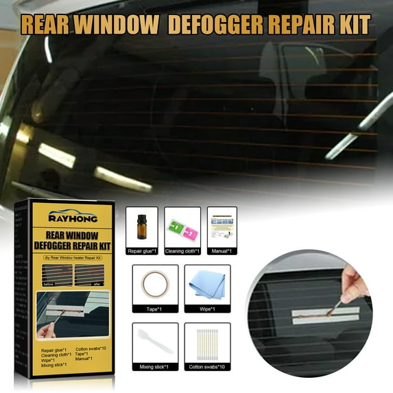 PWPSG Electric Window Defroster Repair Kit - Quick DIY Rear Windshield Defogger Fix, 30ml Conductive Adhesive for Damaged Grid Lines, Easy-to-Use & Time-Saving Black