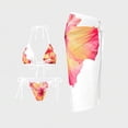 thumbnail image 1 of PWPSG Floral Print Halter Triangle Bikini Two Piece Swimsuit with Matching Sarong Cover Up White S, 1 of 6