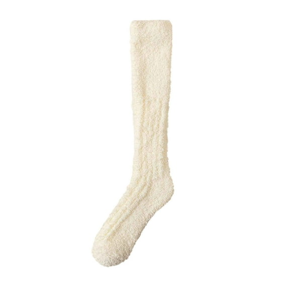 PWPSG Fuzzy Calf Socks for Women Fluffy Fall Winter Warm Socks Comfy Non-Slip Socks for Home Holiday Gifts (Assorted Colors) Red Free Size