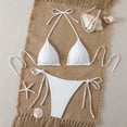 thumbnail image 1 of PWPSG Halter Triangle Bikini with Heart Charm and Bow Tie Side High Cut Bottom Two Piece Swimsuit White M, 1 of 6