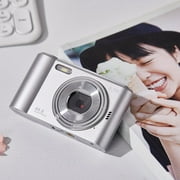 PWPSG High-definition Digital Camera 2.4 Inch Student Portable Campus Life Digital Cameras 16X Zoom Electronic Antishake Face Recognitions and Beauty Photography Silver