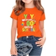 thumbnail image 1 of PWPSG Kids 100 Days of School Shirt Boys Girls Summer Short Sleeve Crewneck Tee Back to School Casual Short Sleeve Top 100th Day Smarter Print Tops Orange 3-4 Years, 1 of 5