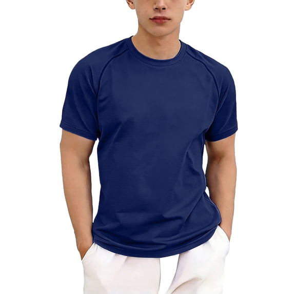 PWPSG Kids Back to School Shirts Summer Casual Shirts Lightweight Quick Dry Athletic Breathable Blouses Solid Crewneck Short Sleeve Tops Dark Blue 11-12 Years