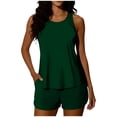 thumbnail image 1 of PWPSG Loose Racerback Pocket Two Piece Swimsuit Tummy Slimming for Aquatic Adventures Green M, 1 of 7