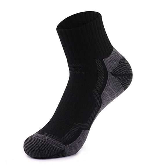 PWPSG Men's All-Season Socks Mid-Calf Socks Daily Casual Socks Comfy Warm Socks Outdoor Athletic Scoks for Hiking Running Skiing Black Free Size