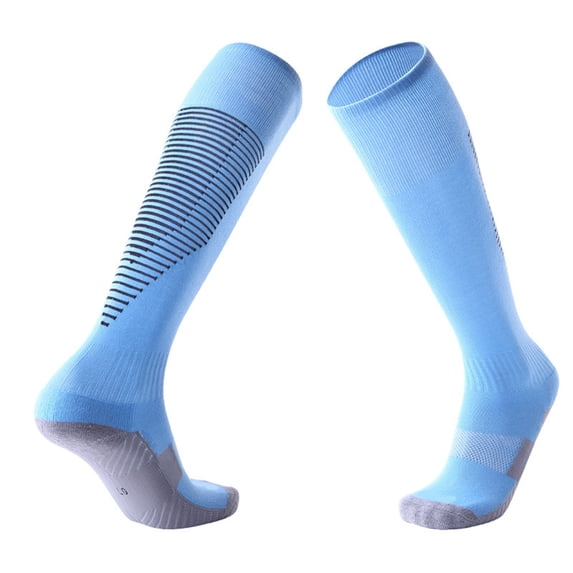 PWPSG Men's Calf Socks Cotton Socks Outdoor Athletic Socks for Football Basketball Running Cycling Etc Sky Blue Free Size