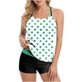 thumbnail image 1 of PWPSG Polka Dot Halter Tankini Two Piece Swimsuit with Boyleg Defined Shaping for Pool Activities Green M, 1 of 6