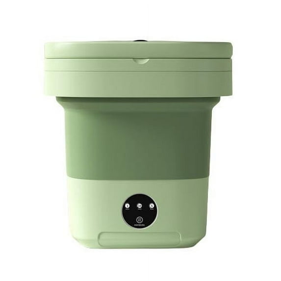 PWPSG Portable Mini Washing Machine, 3.8L Capacity, Foldable Bucket Type, Ideal for Travel & Small Spaces - Compact Laundry Washer with Energy-Saving Design Green