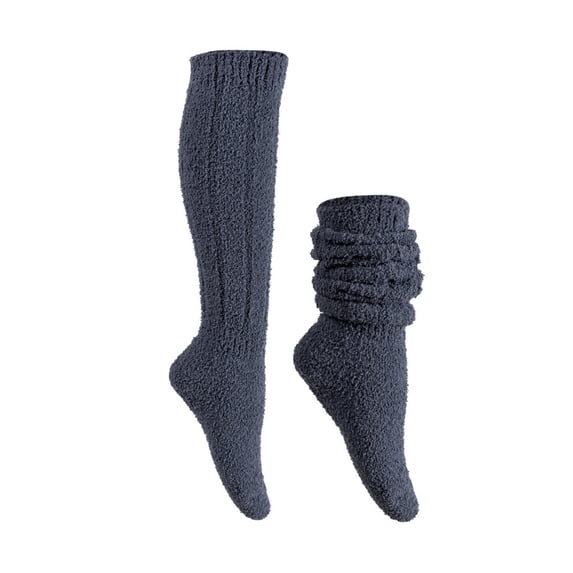 PWPSG Slouch Socks for Women Calf Socks Soft Comfy Fleece Socks Fall Winter Warm Socks Home Sleeping Socks Navy Free Size