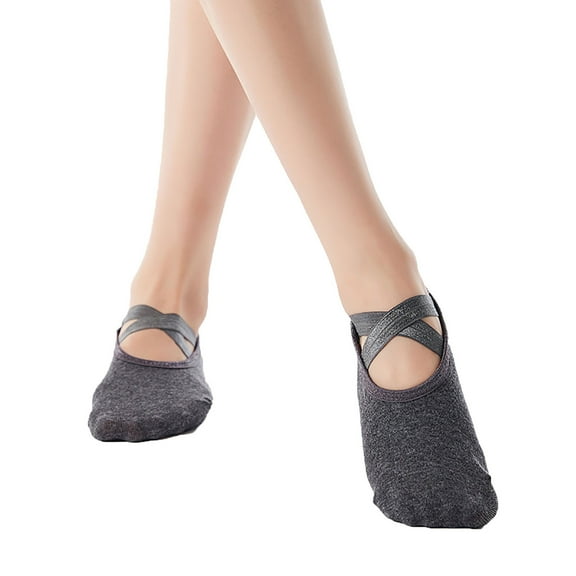 PWPSG Women Pilates Socks Non-slip Yoga Socks Cotton Socks Casual Workout Socks for Barre Ballet Dance Barefoot Workout Plasticity Gray Free Size