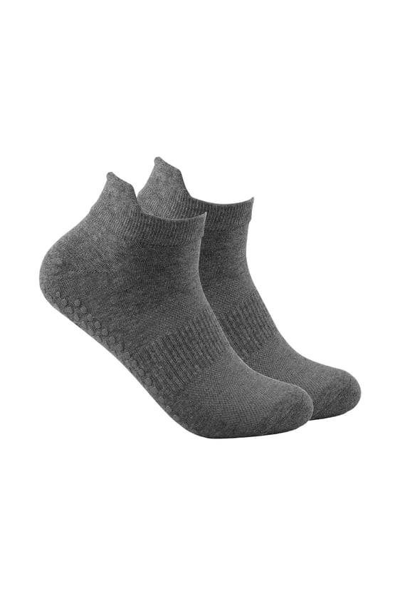 Women's Breathable Running Ankle Socks Casual Non Slip Athletic Socks for Yoga Barre Ballet Barefoot Workout Dark Gray Free Size