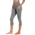 thumbnail image 1 of PWPSG Women's Ecofabric Active Yoga High Waist Workout Capri Pants Gray L, 1 of 7