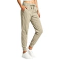 thumbnail image 1 of PWPSG Women's Elastic-Waist Jogger Pants, Soft Drawstring Waist and Handy Side Pockets for Comfortable Daily Outdoor Commute Beige XXL, 1 of 9
