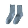 thumbnail image 1 of PWPSG Women's Mid Calf Socks Solid Color Socks Casual Sports Socks Lightweight Spring Summer Fall Outfits Blue Free Size, 1 of 5