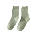 thumbnail image 1 of PWPSG Women's Mid Calf Socks Solid Color Socks Casual Sports Socks Lightweight Spring Summer Fall Outfits Green Free Size, 1 of 5