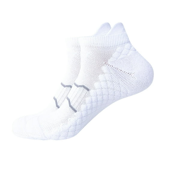 PWPSG Women's Non Slip Grips Sock Moisture-Wicking Running Workout Sports Socks Solid Color Cotton Ankle Socks All Season Wear White Free Size